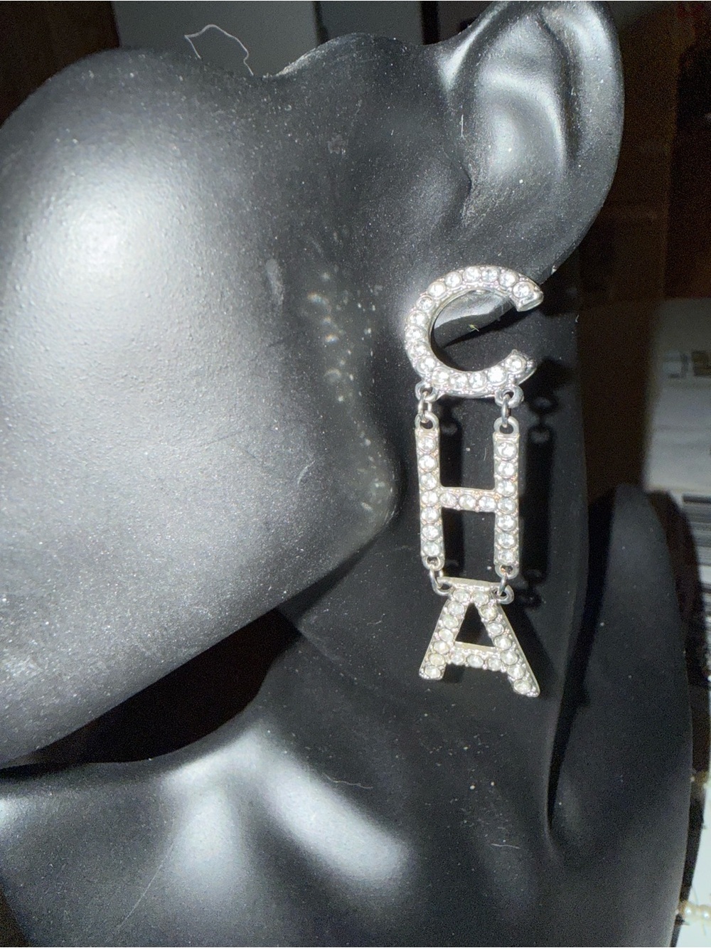 Silver or Gold Rhinestone Earrings - Picture 1 of 2